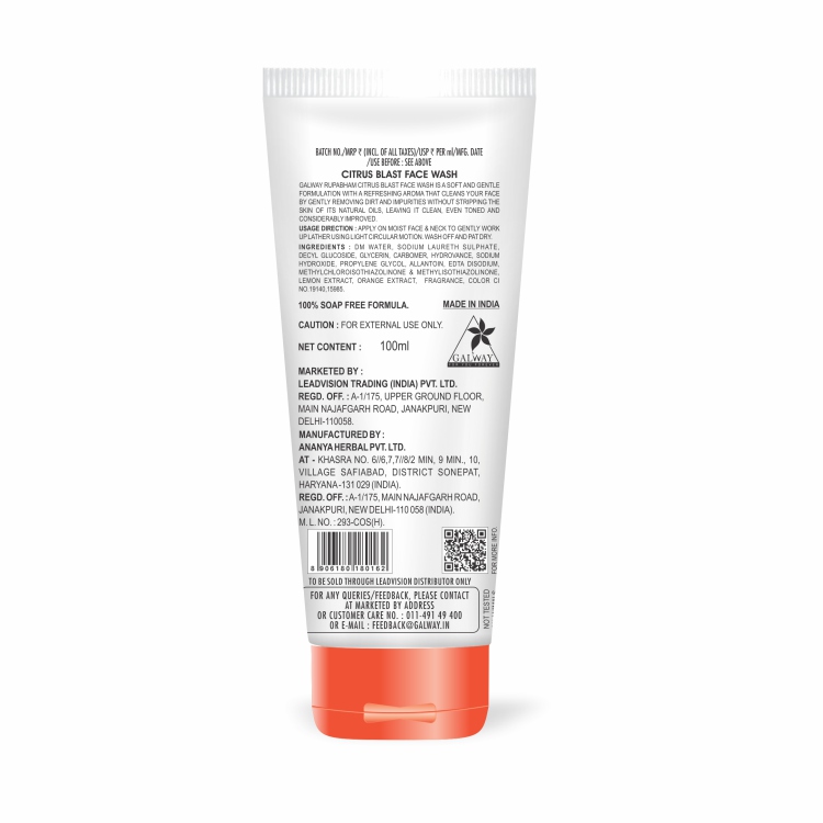 Galway Citrus Blast Face Wash